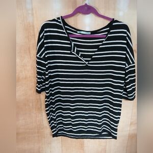 Maurices Black and White Boxy Blouse